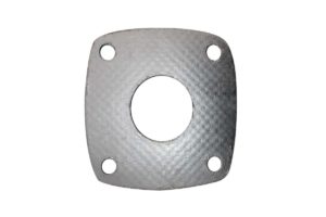 A metal plate with four holes for mounting.
