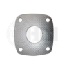 A metal plate with four holes for mounting.
