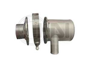 Metal automotive part with multiple components.